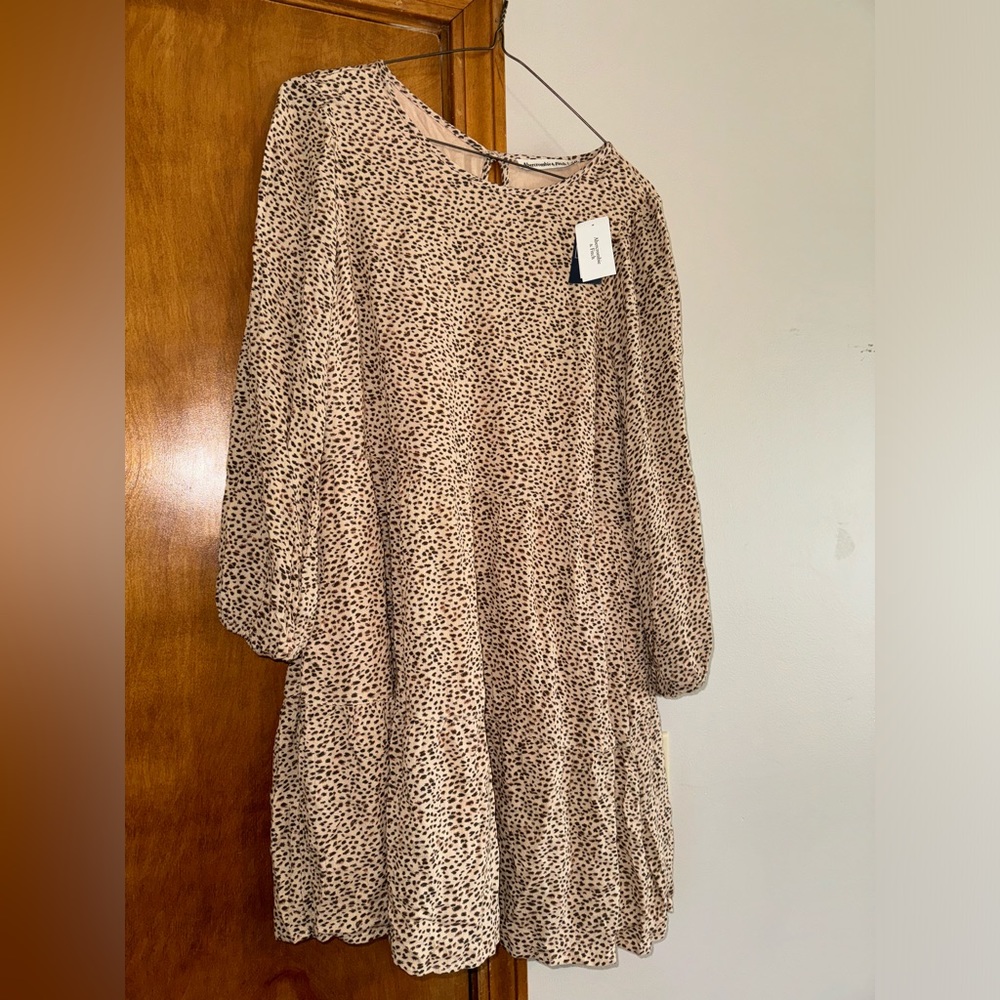Abercrombie & Fitch leopard print swing dress. Long-sleeve. Never worn!